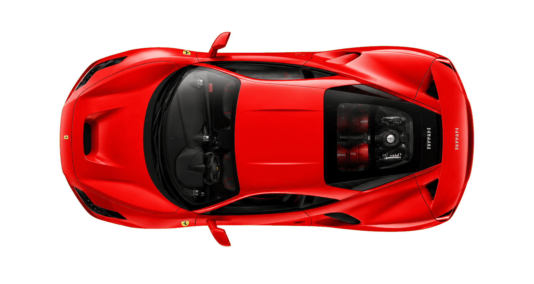 Ferrari F8 Tributo top-down studio render